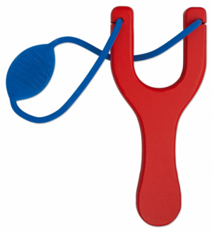ΣΦΕΝΤΟΝΑ TOLE10 Red wooden slingshot. Blue rubber 18cm, 49002