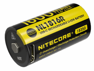 ΜΠΑΤΑΡΙΑ NITECORE 18350 / 1600mAh / USB-C / NL1816R