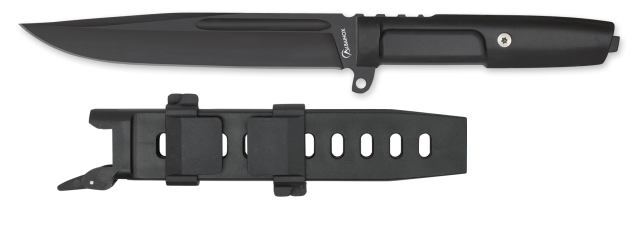 ΜΑΧΑΙΡΙ Albainox Tactical black knife. Rubber handle. ABS, 32874