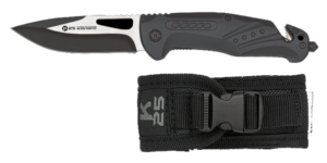 Σουγιάς K25 tactical black aluminium penknife, 25008