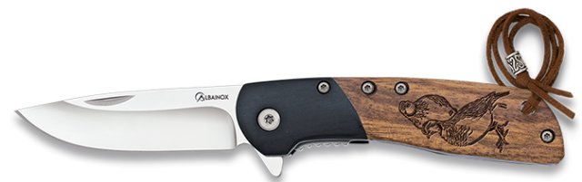 ΣΟΥΓΙΑΣ ALBAINOX, zebra wood pocket knife, 6.7cm, Πέρδικες, 25054GR611