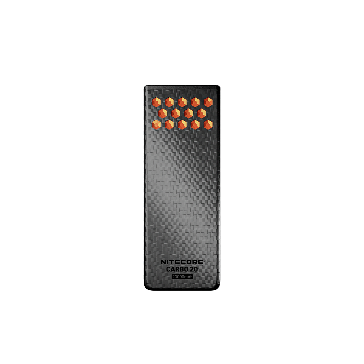 POWER BANK NITECORE CARBO 20, Carbon Fiber, Fast Charge, 65W MAX, ORANGE