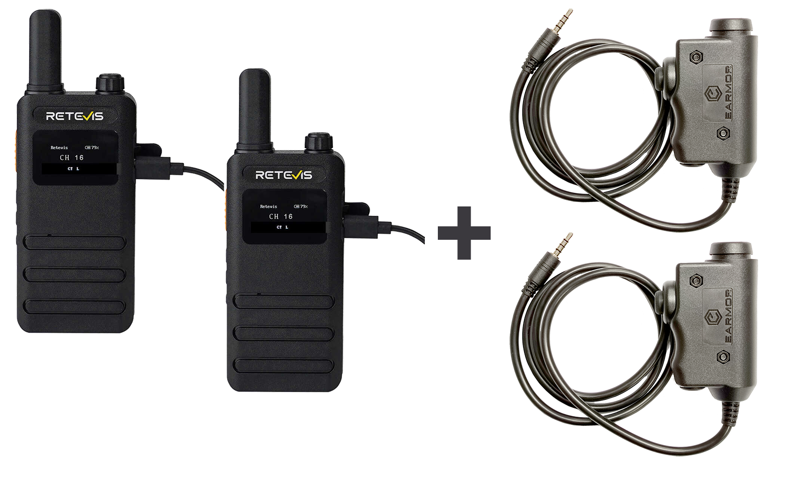 ΠΟΜΠΟΔΕΚΤΗΣ RETEVIS B63S, PMR16 + 2x M51-B63S EARMOR