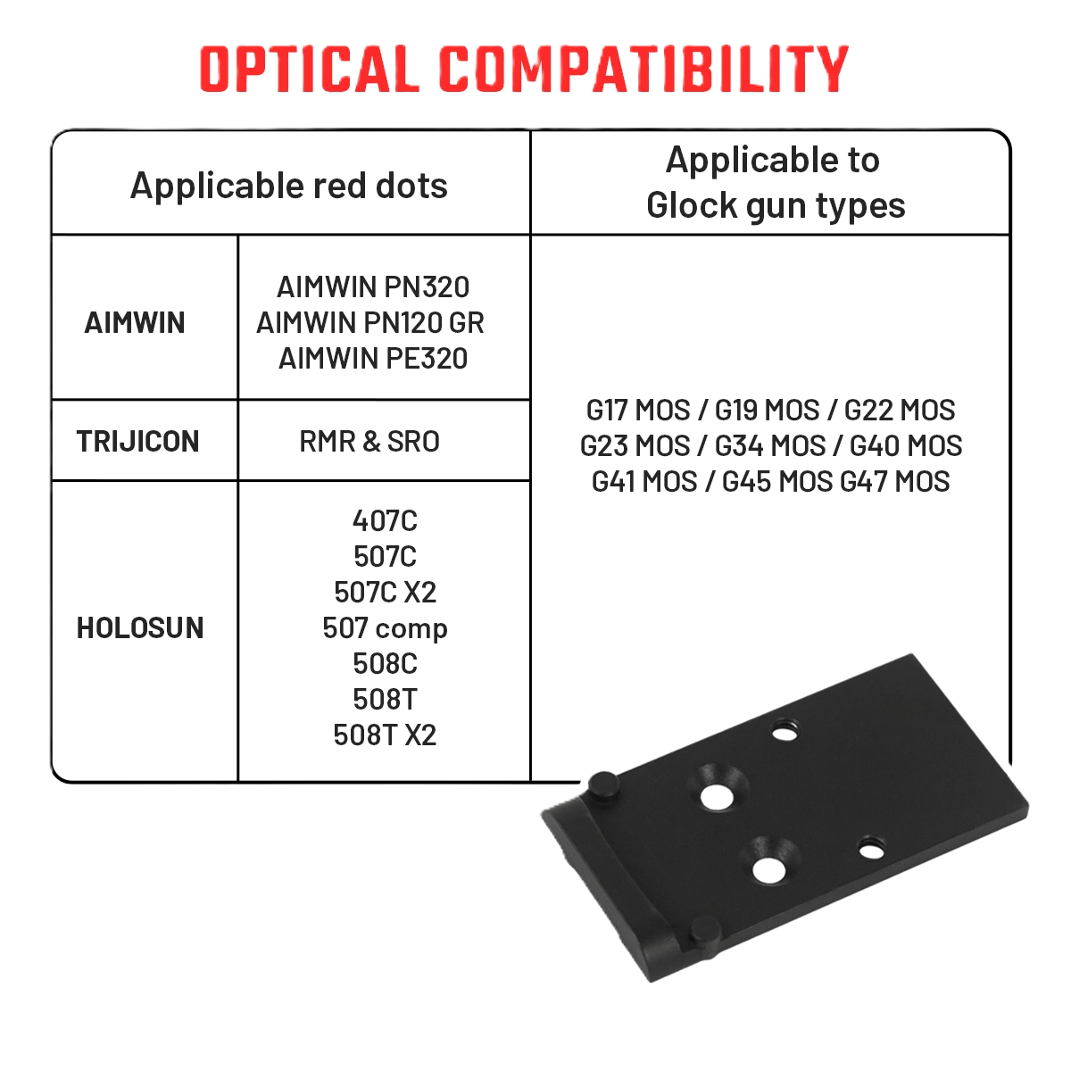 AIMWIN AN2-MOS Adapter Plate Glock MOS to RMR - Image 6