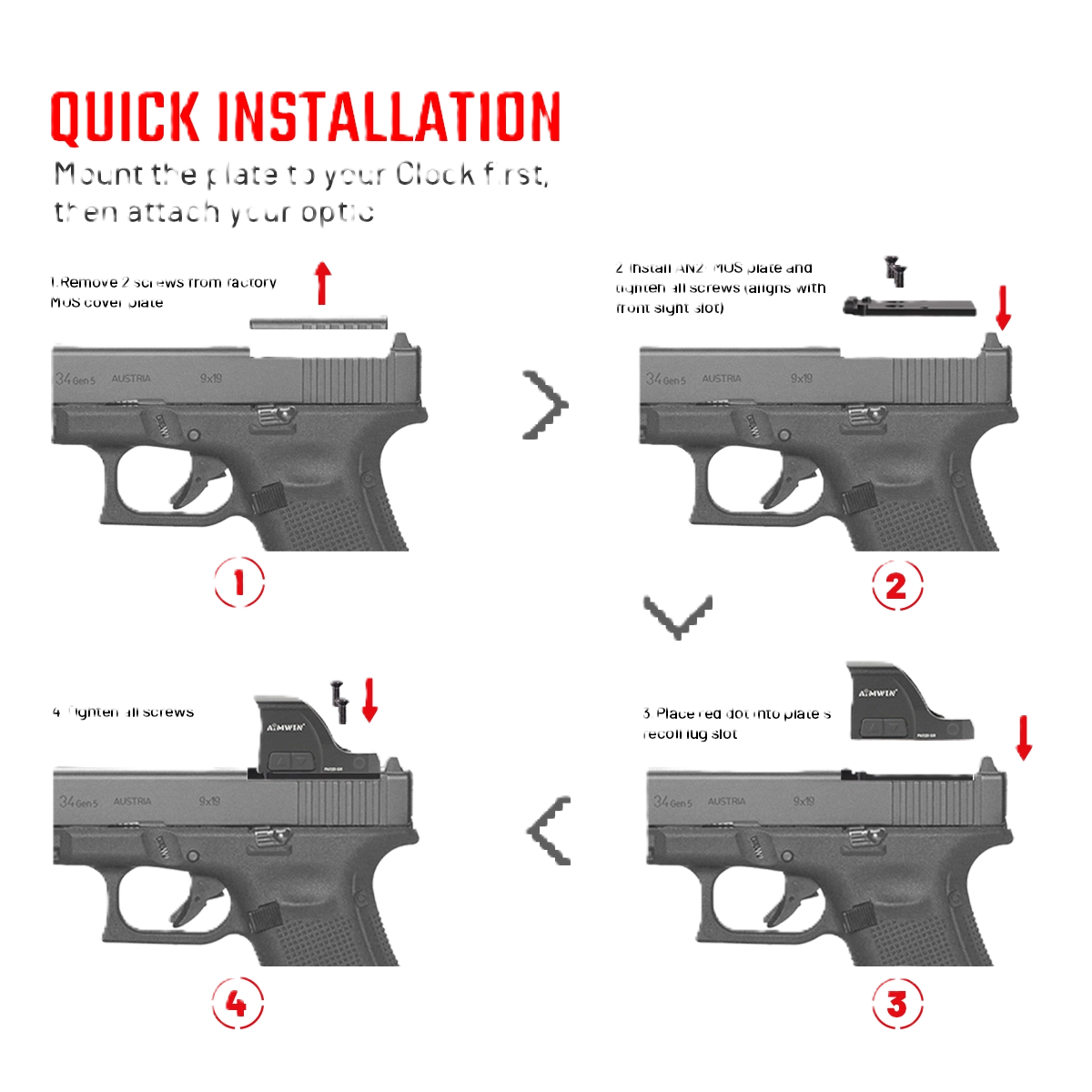 AIMWIN AN2-MOS Adapter Plate Glock MOS to RMR - Image 7