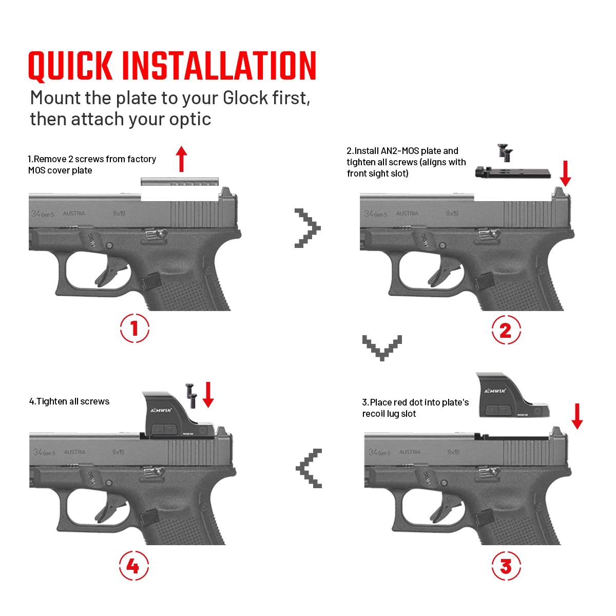 AIMWIN AN2-MOS Adapter Plate Glock MOS to RMR - Image 8